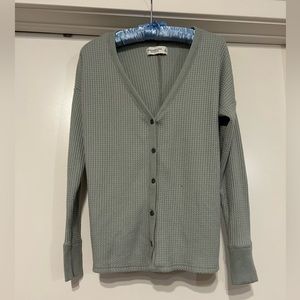 gently worn sage green abercrombie soft af waffle knit top
